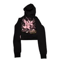 (XS) ED HARDY CROP TOP HOODIE WMNS