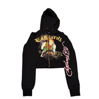 (XS) ED HARDY CROP TOP HOODIE WMNS